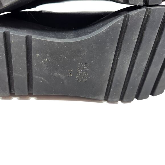 Eileen Fisher Chelsea Platform Wedge Leather Ankle Bootie Pull On Black Size 10 - Picture 10 of 10